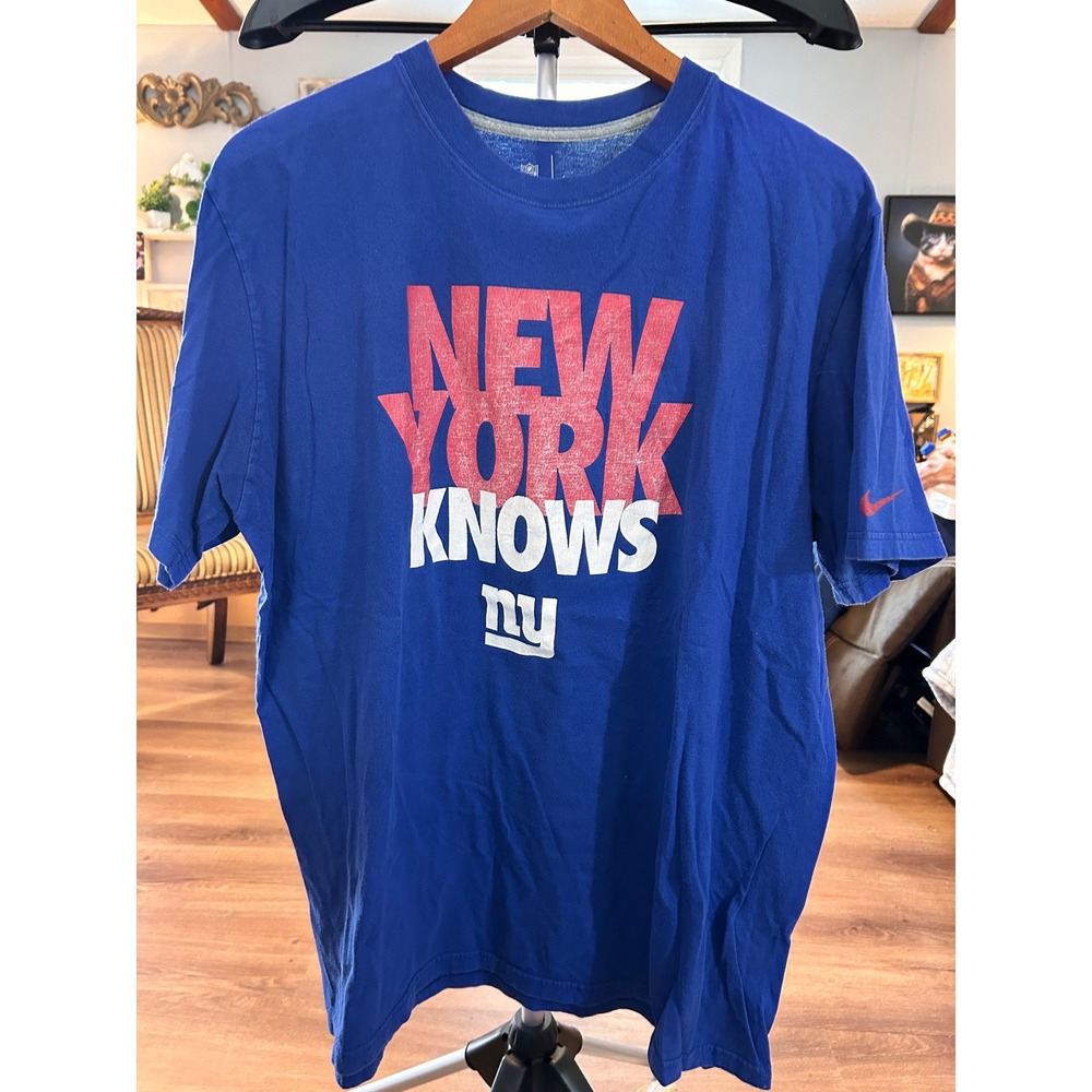 Nike New York Giants NFL Team‎ Apparel T Shirt Mens XL Blue Football